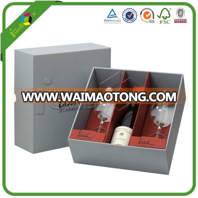 Custom Wine Glass Bottles 500Ml / 700Ml Wholesale Packaging Cardboard Wine Glass Box For Sale